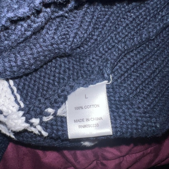 PacSun LA Hearts Callie Navy White Striped Cropped Collared Sweater Size XL - Picture 6 of 7